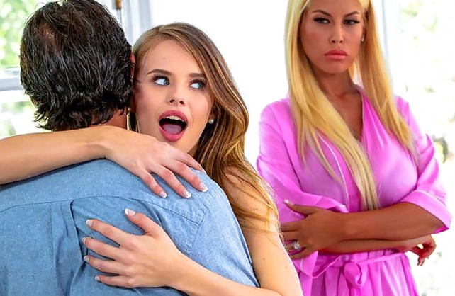 MILF with big tits lost husband when invited naked girl who tempted with