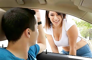 In nature naked slut gets it on with driver who agreed to drive her home