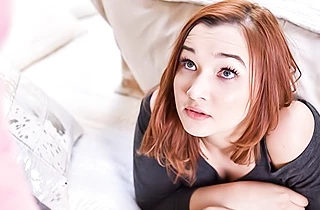 Hard cock is a thing that gives naked teen with red hair great pleasure