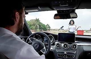 Bearded driver brings tattooed hitchhiker home and drills naked twat