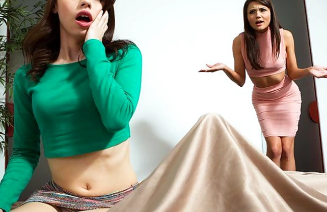 Whores with naked legs and soft boobies crave for hard cock of stepbrother