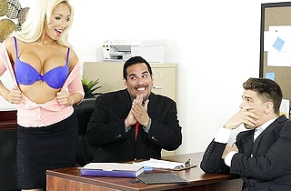 Remarkable girl closes deal by making love with naked business partner