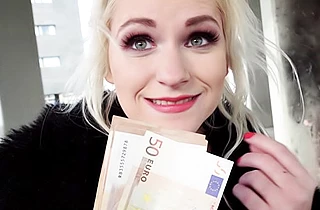 Blonde in exchange for money is drilled naked in abandoned building