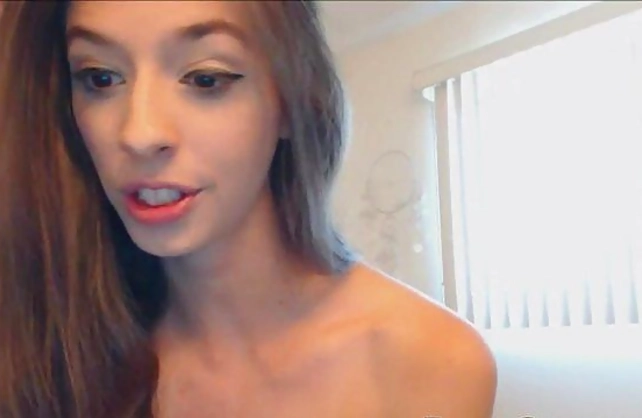 Naked cutie gladdens spectators masturbating excited pussy on webcam