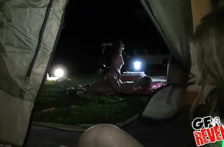 Sexy girls enjoy a hardcore sex orgy during a camping trip