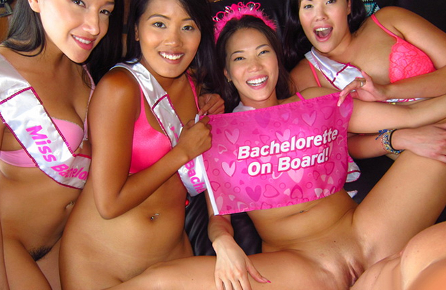 Asian bachelorette fucked by the stripper at her bachelorette party