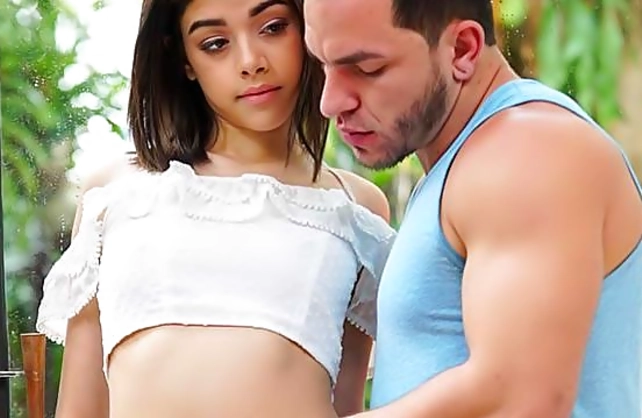 Brunette girl with small boobs leaves boyfriend naked asking him to get it on