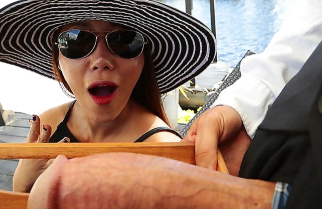 Nerdy bartender able to give naked Asian girl dicking she craved for