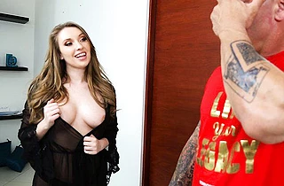 Bald buddy easily seduced by friend's naked girl with great buttocks