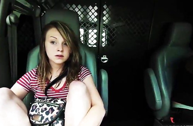 Naked girl got in stranger's van to be harshly fucked in mouth and pussy
