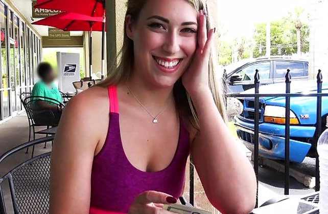 Fellow picks up good-looking girl for naked fuck back at his place