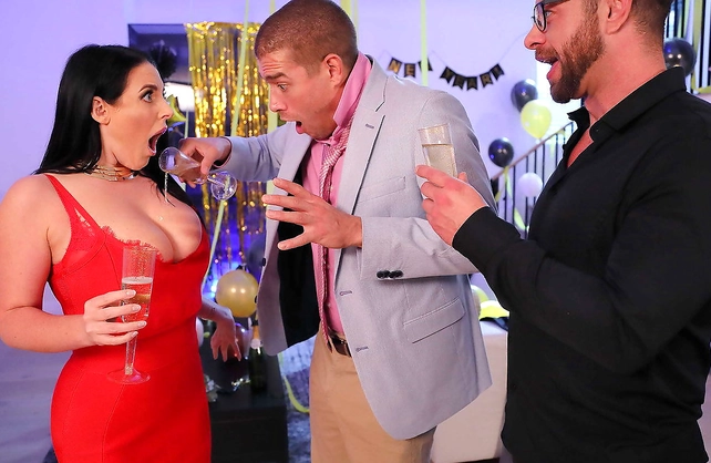 Hot busty babe gets her pussy pounded by a horny stud on New Year’s eve