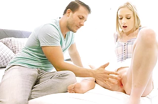 Sister lets him play with her wet sticky pussy and then fuck her