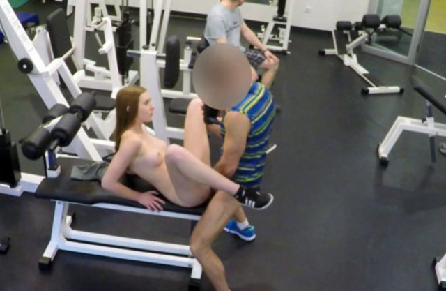Czech man with camera pays guy and fucks his naked girlfriend in the gym