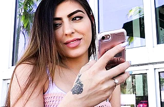 Selfish girl with beautiful face fucked in naked pussy on camera