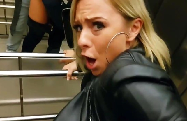 Braven girl flashes big naked tits outdoors and has sex in the mall