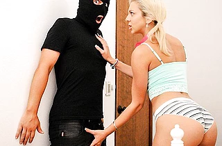 Masked robber caught by blonde who was in need of good naked drilling