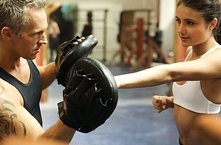 Fragile disciple and martial arts teacher have naked affair in gym