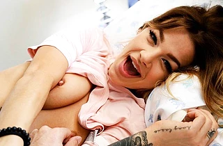 Babe with naked boobies likes brazen manners of stepbrother when he nails her