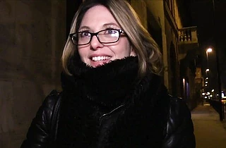 Nerdy girl is picked up by cameraguy and fucked in naked cunt for cash