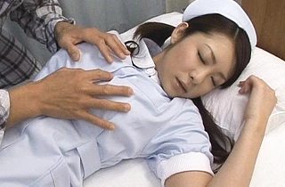 Japanese nurse loses control and lets patient fuck naked vagina