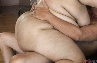 Fat woman and bald husband have naked sex as soon as excitement fills them