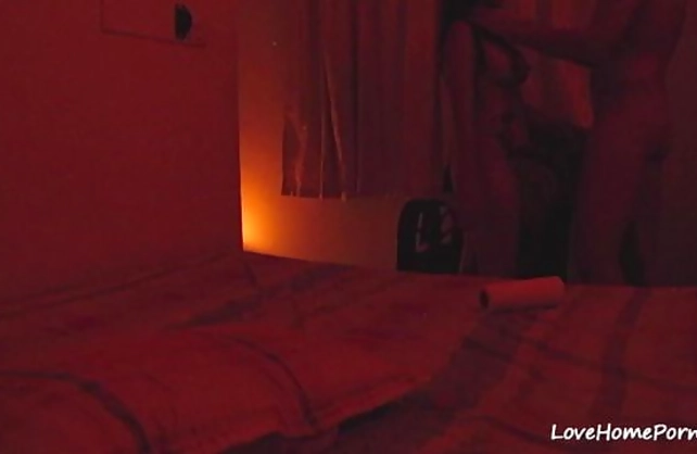 Dark bedroom is perfect place for chick to orally please naked lover