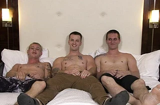 Three sexy boys arrange unforgettable group sex without naked girls
