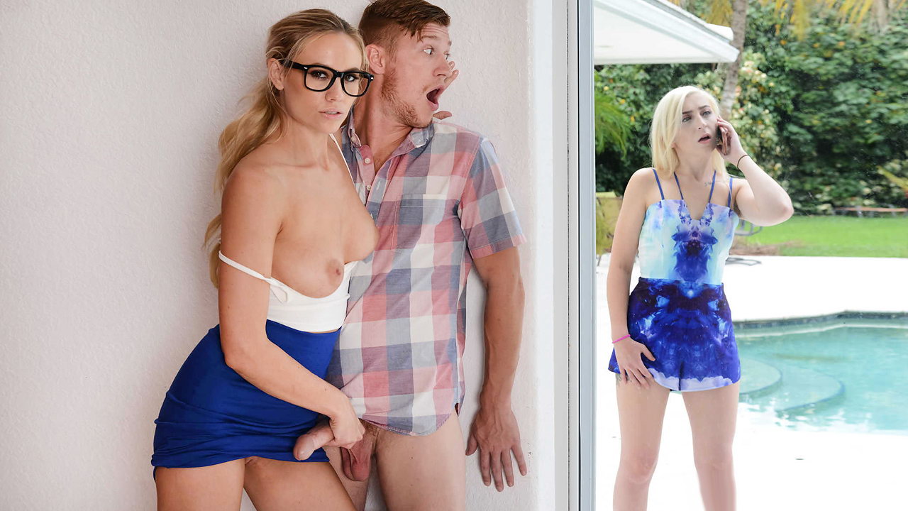 Blonde real estate agent with glasses fucks her client while his wife is inches away NakedGirls.mobi picture