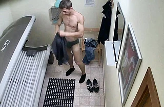 Guy is tired of fucking naked girlfriend and comes to solarium to relax