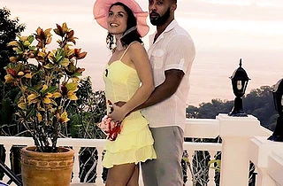 Chill on beach ends for naked Latina beauty and black stud with sex