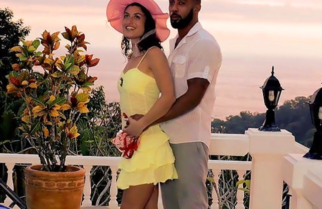 Chill on beach ends for naked Latina beauty and black stud with sex