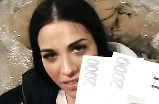 Agent pays a lot of cash to get access to pussy of naked Euro beauty