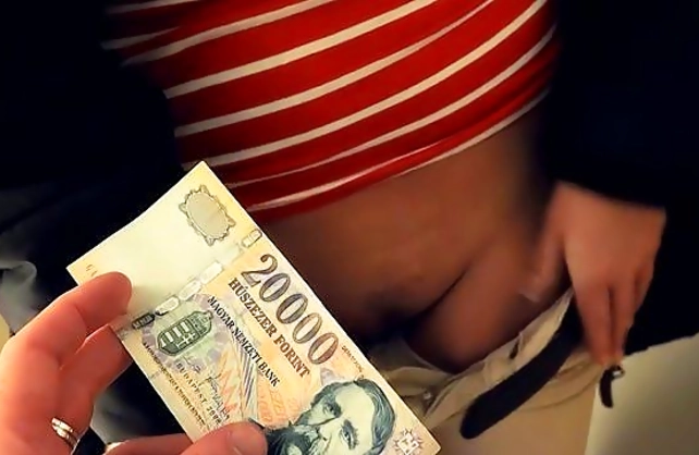 in exchange for money naked brunette copulates with guy at his place