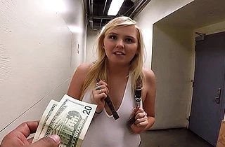 In exchange for cash naked chubby blonde copulates with handsome stud