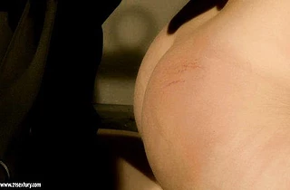 Enchained naked blonde has to blow a master and enjoys rough sex