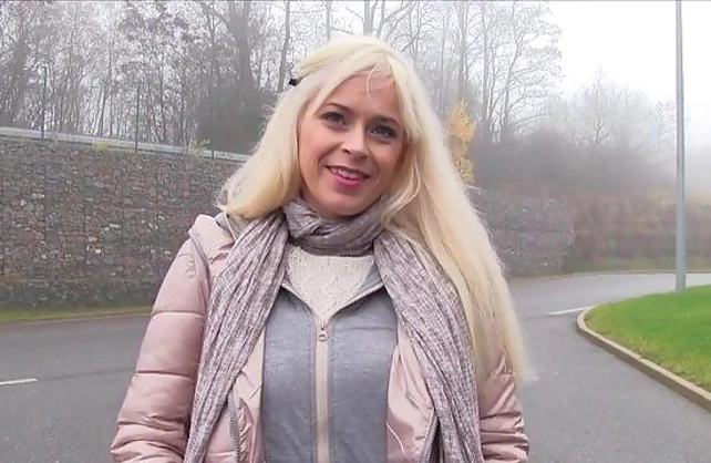 Blonde mom meets public agent and visits him to get naked and fucked