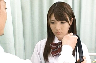 Head physician blackmails the cute Japanese nurse to fuck naked pussy