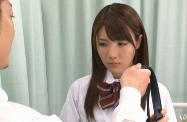 Head physician blackmails the cute Japanese nurse to fuck naked pussy