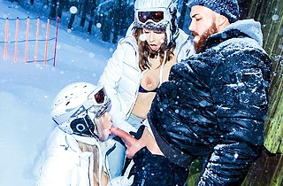 Naked girls with sexy asses impress bearded guy in threesome porn video