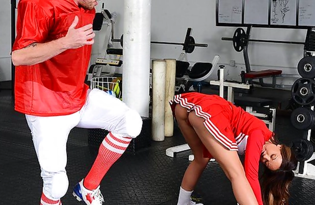 Football player fucks busty naked girl and it's more beautiful than game