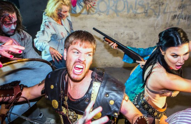 Warriors drive off zombie attack and naked girl devotes time to hot anal
