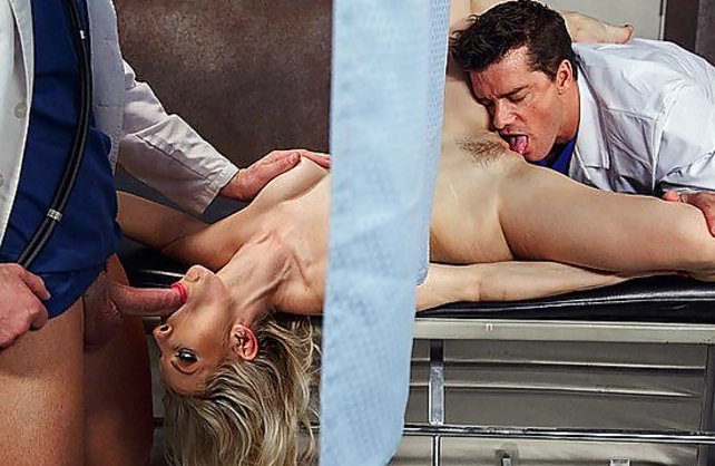 Doctors cure naked girl penetrating her sexy orifices at the same time