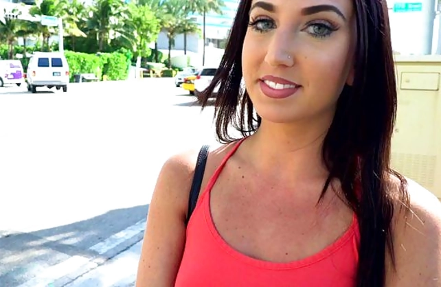 Entrancing naked girl with sexy pierced nipples rides cock after doggy