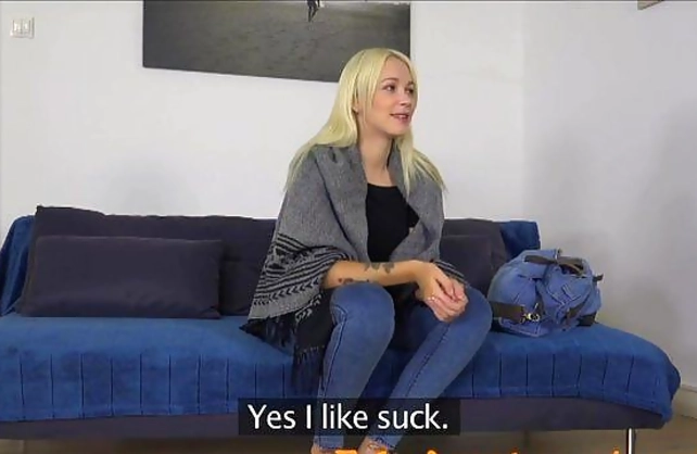 Naked girl with a sexy ass knows that agent needs her to jump in his bed