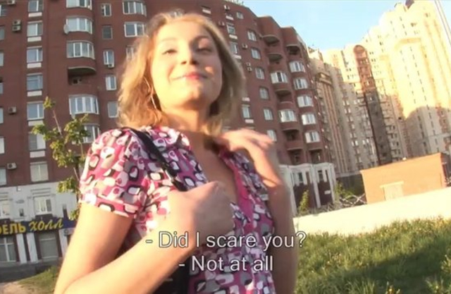 Naked girl is all hot guy needs so he picks up blonde and takes her home