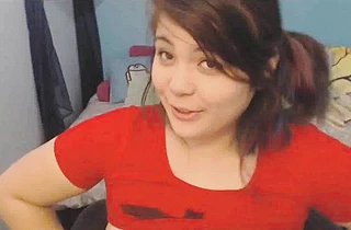 Hot naked girl takes her jugs out and puts a dildo inside cherry