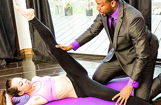Hot naked girl has coition with a black man who has a huge dick