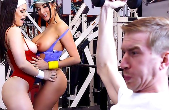 Sportsman isn't experienced in hot sex affairs but naked girls want him