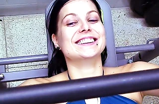 Trainer tricks naked girl into topless workout to see her hot body
